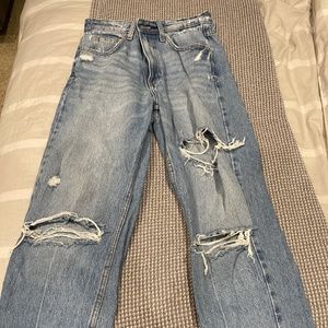 Zara high rise straight leg jean